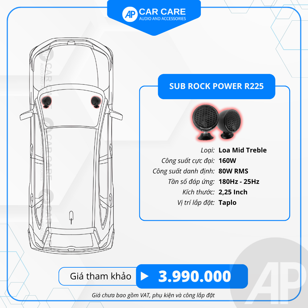 Loa taplo ô tô toàn dải Rock Power R225