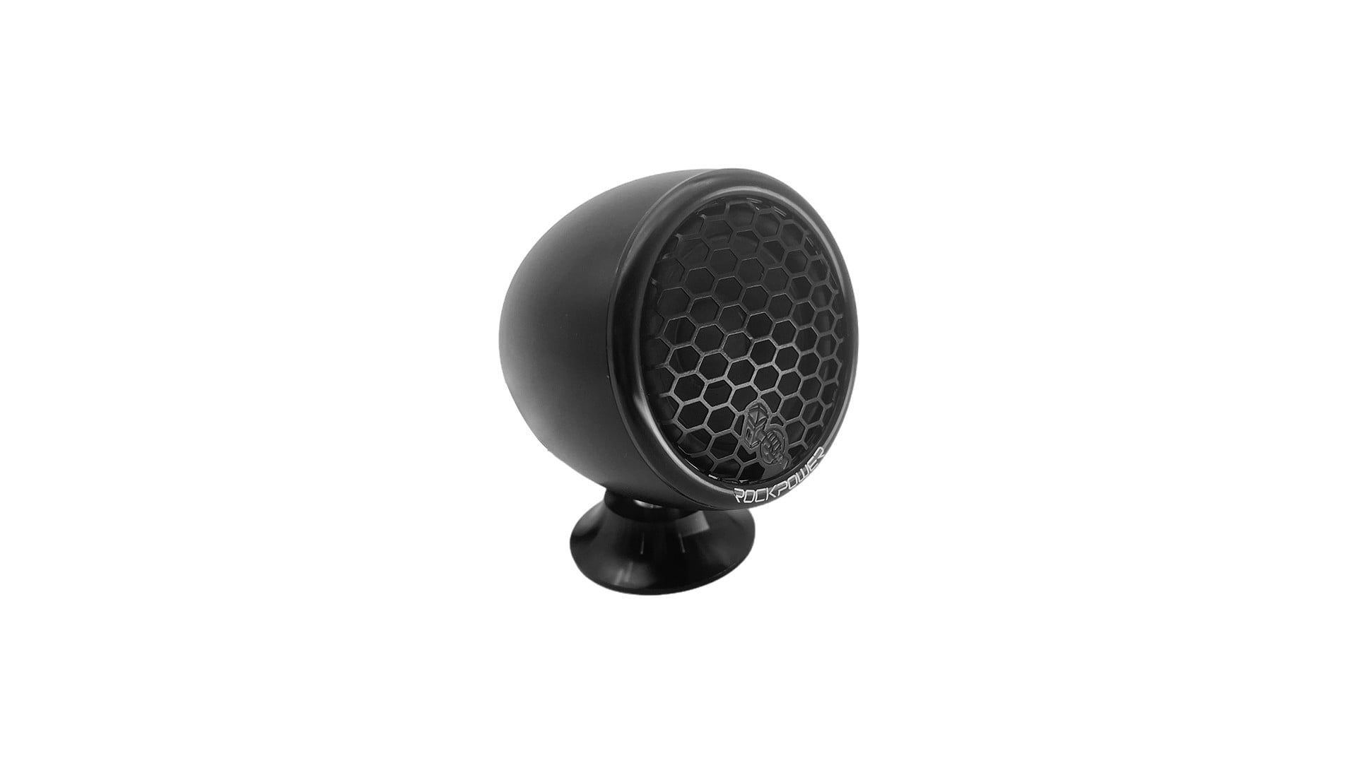 Loa toàn dải Rockpower R225 nhìn nghiêng, thấy dáng vỏ cầu và chân đế