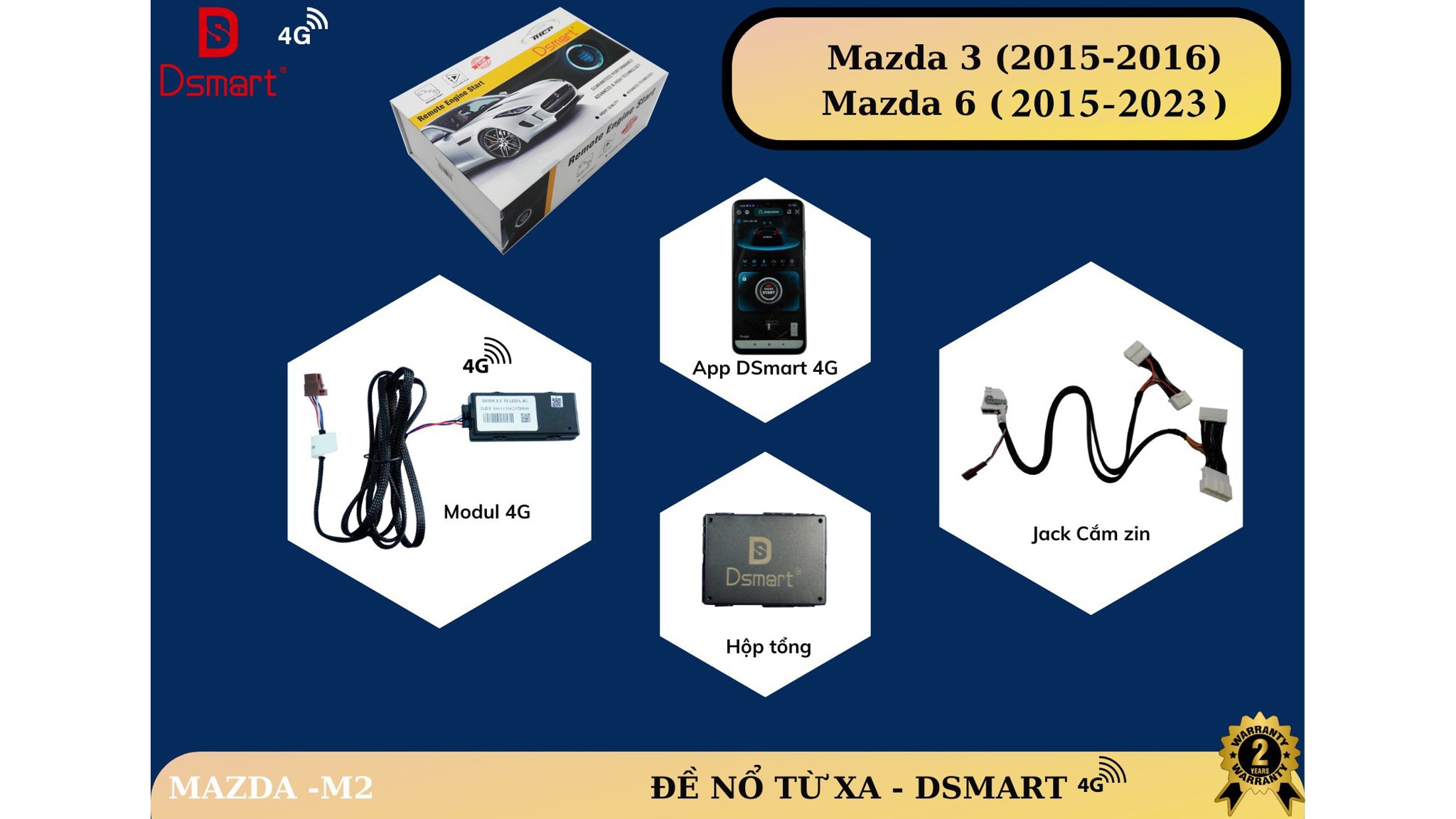 Mã M2 đề nổ từ xa 4G cho Mazda 3 2015–2016 và Mazda 6