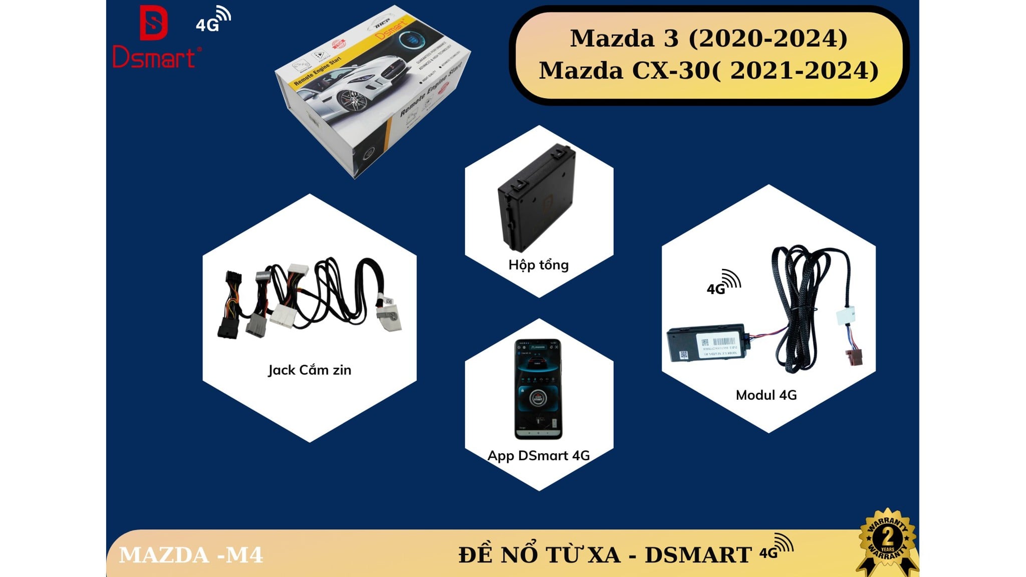 Mã M4 đề nổ từ xa 4G cho Mazda 3 2020–2024 và CX-30