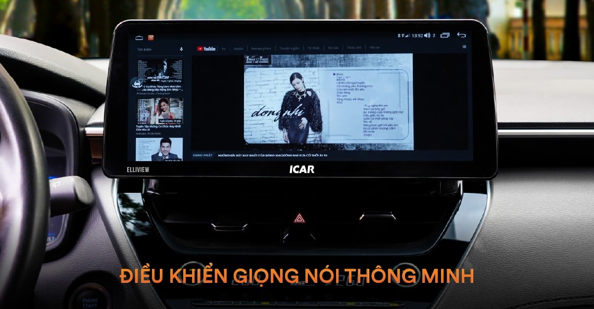 Elliview Q4M mở YouTube bằng lệnh giọng nói ICARV