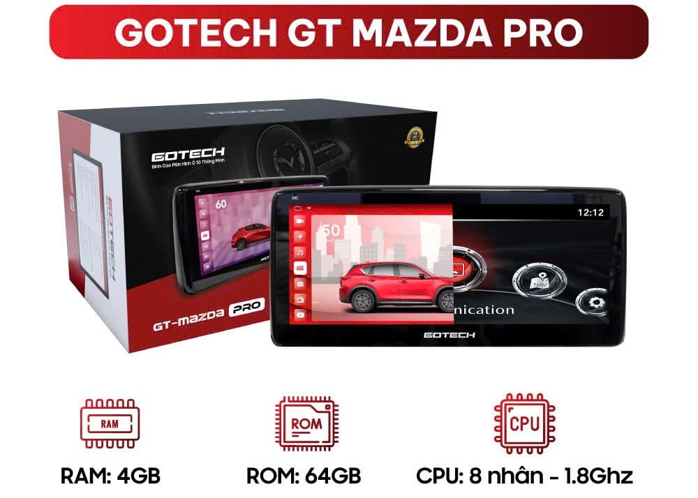MÀN HÌNH Ô TÔ THÔNG MINH GOTECH GT MAZDA PRO | Phi Long Auto