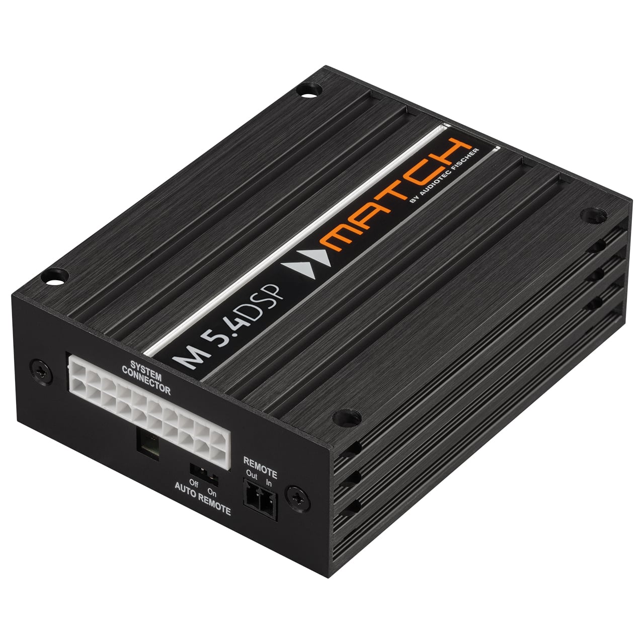 Amply tích hợp DSP ô tô Match M 5.4DSP góc nghiêng mặt giắc