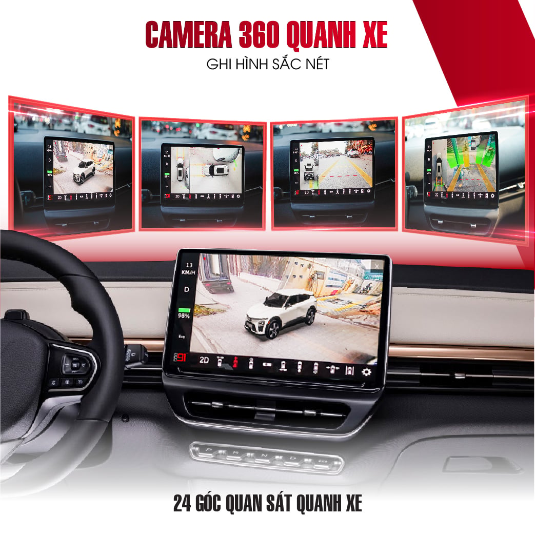 Camera 360 MCD91 trên VF6, VF7 với 24 góc quan sát quanh xe