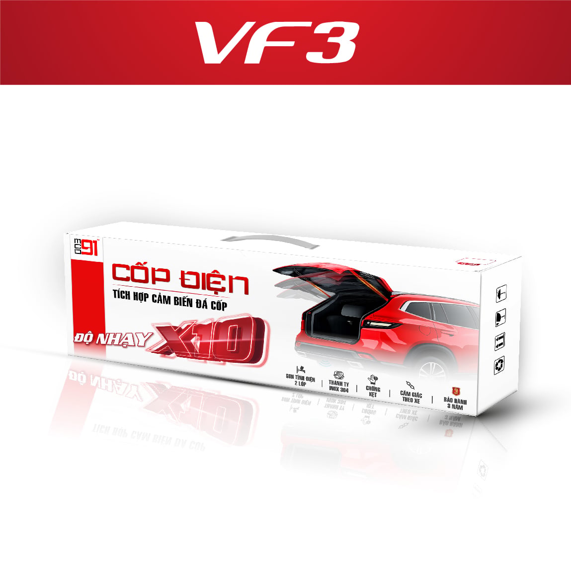 Cốp điện MCD91 tích hợp cảm biến đá cốp cho VinFast VF3