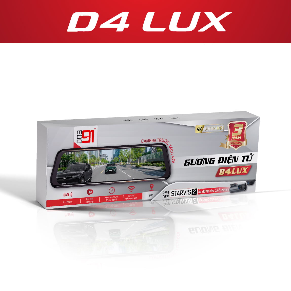 Gương điện tử D4 LUX MCD91 với camera trước tách rời