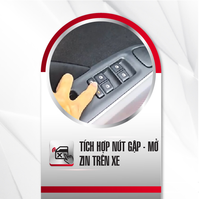 Nút khoá kính trên cửa dùng để gập mở gương 2 lần bấm