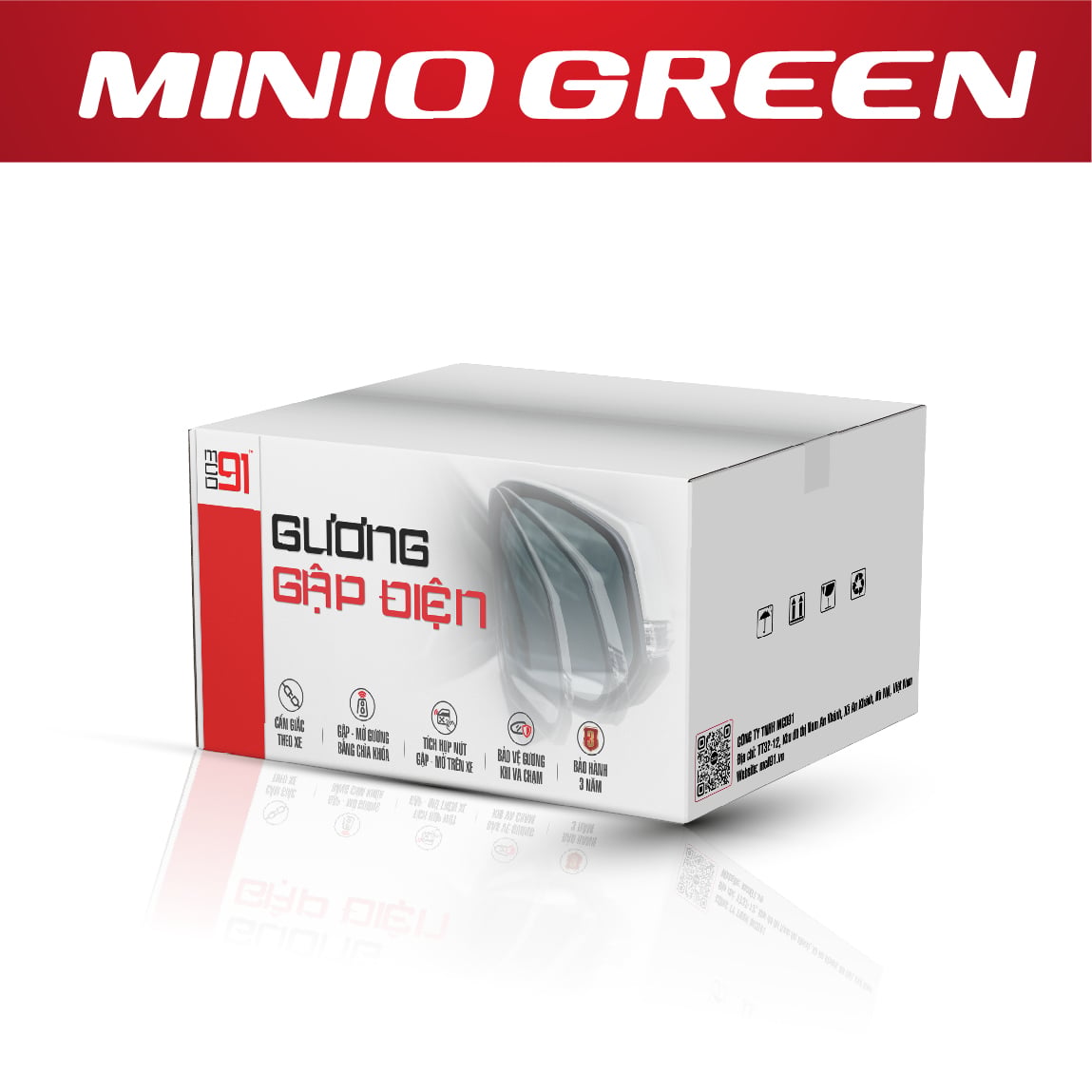 Gương gập điện MCD91 bản dành cho VinFast Minio Green