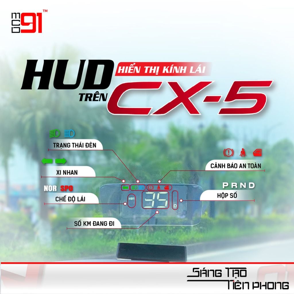 HUD Ô Tô MCD91 Mazda CX-5 Hiển Thị Kính Lái