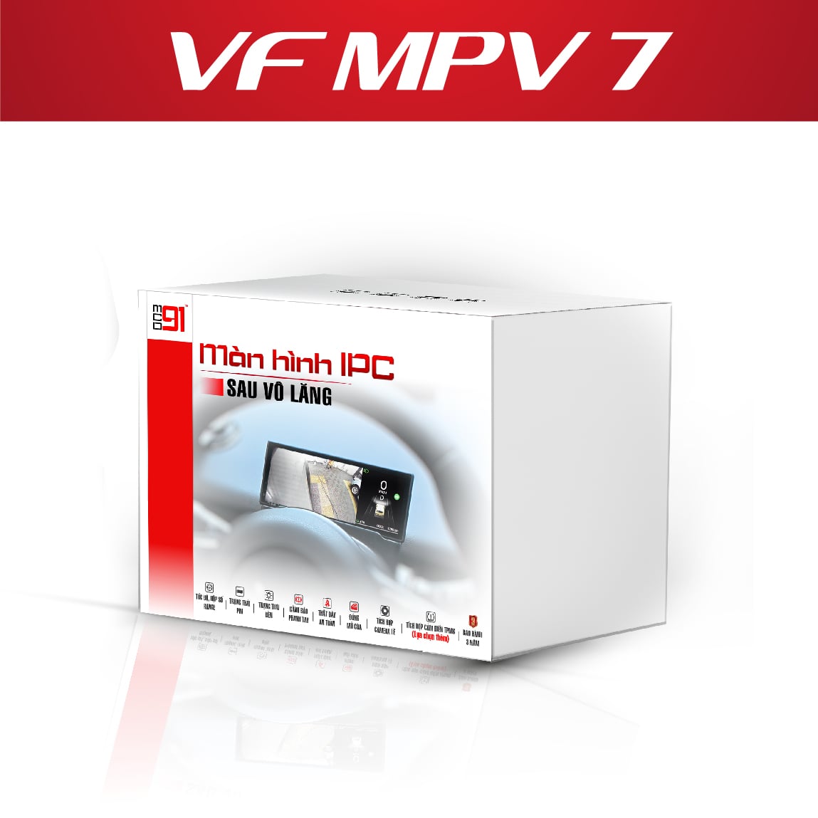 Hộp sản phẩm màn hình IPC sau vô lăng MCD91 dành cho VinFast VF MPV7