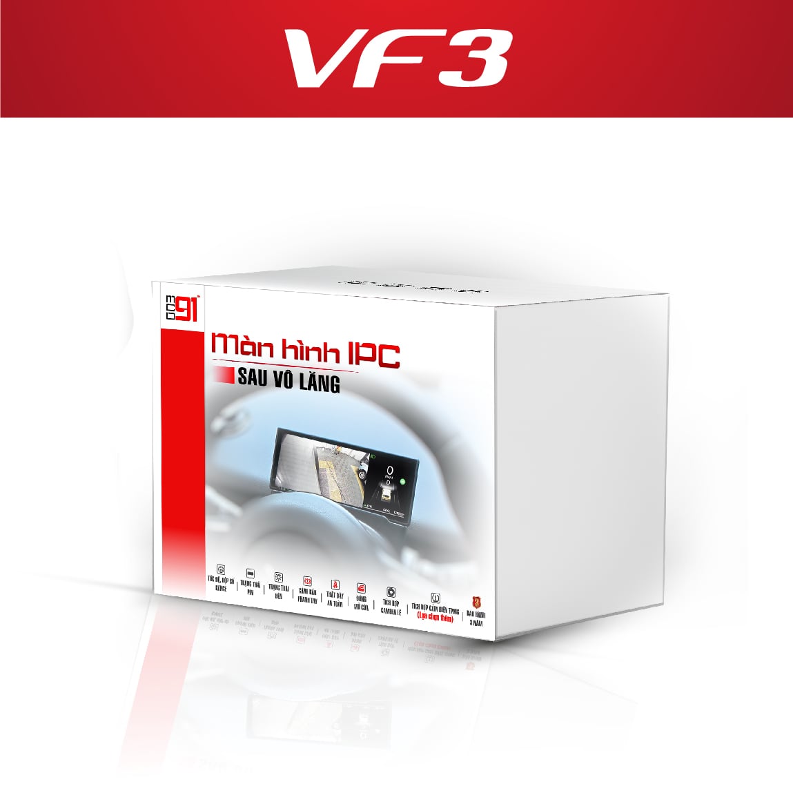 Hộp sản phẩm màn hình IPC sau vô lăng MCD91 dành cho VinFast VF3