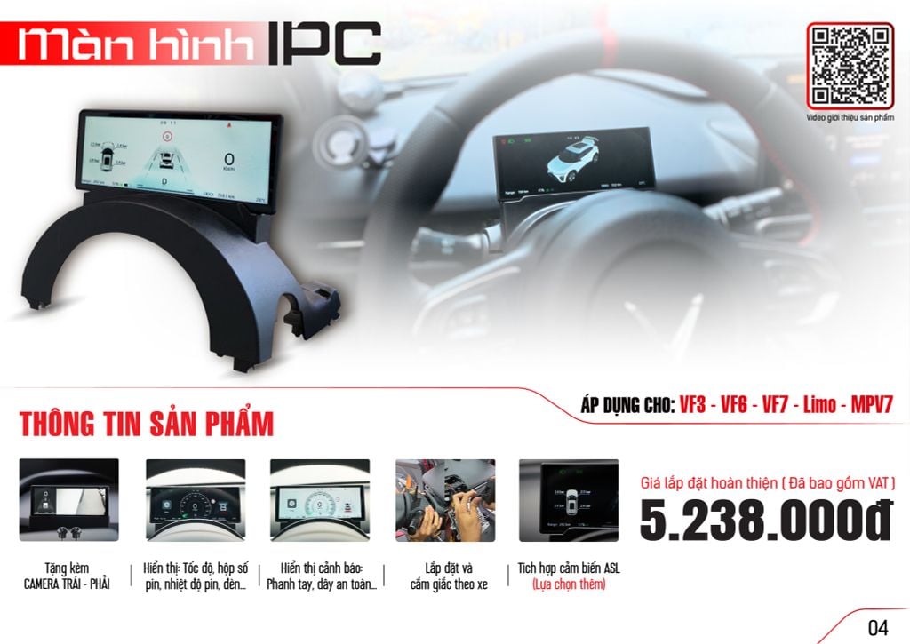 Màn Hình Sau Vô Lăng MCD91 VinFast VF6, VF7 IPC 6.2 Inch
