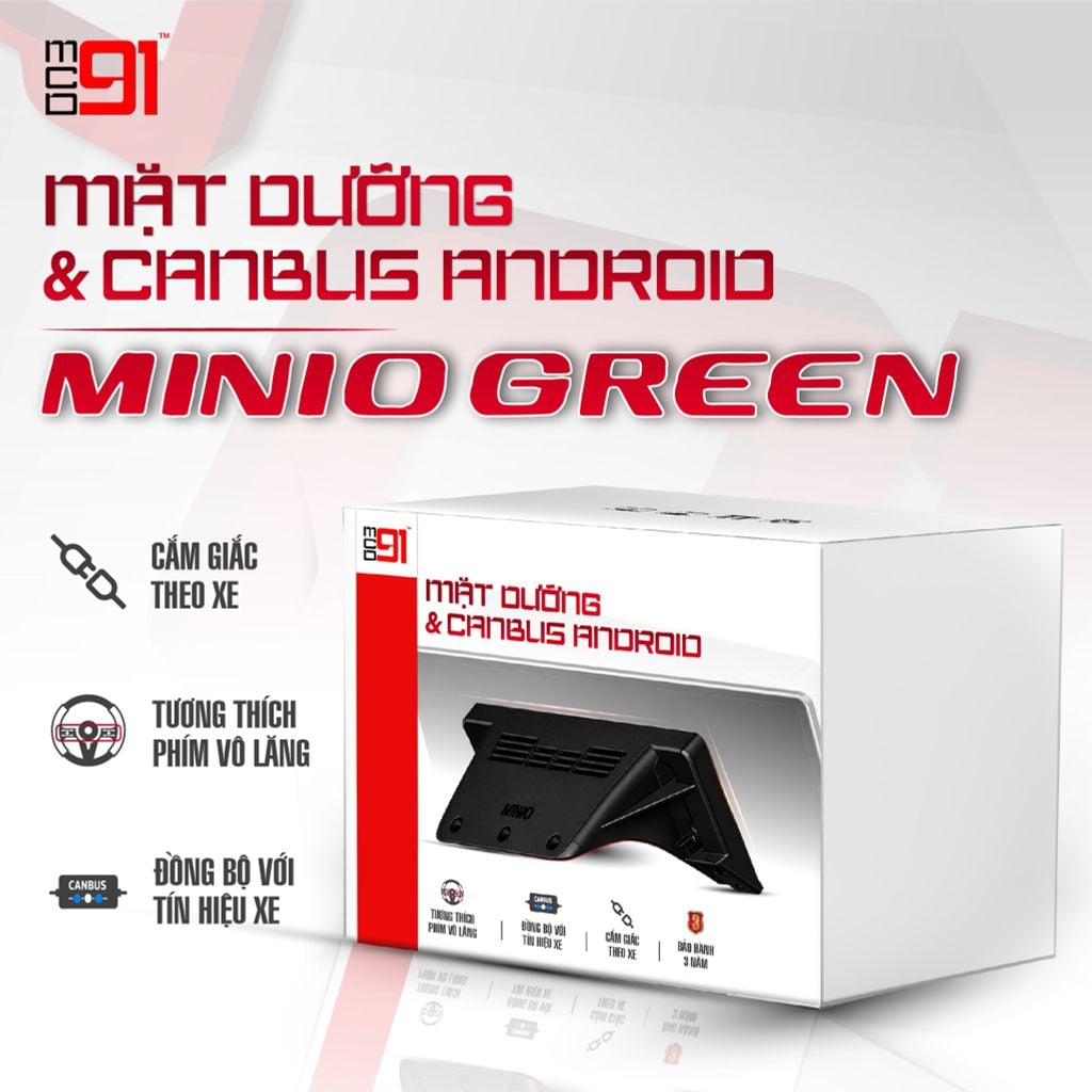 Mặt Dưỡng Android MCD91 VinFast Minio Green 12.3 Inch Kèm Canbus