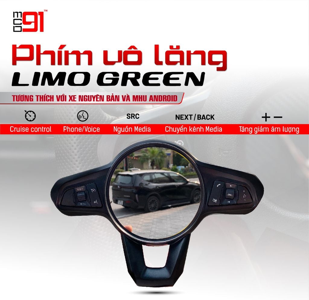 Phím Vô Lăng MCD91 VinFast Limo Green V2 Cruise Control