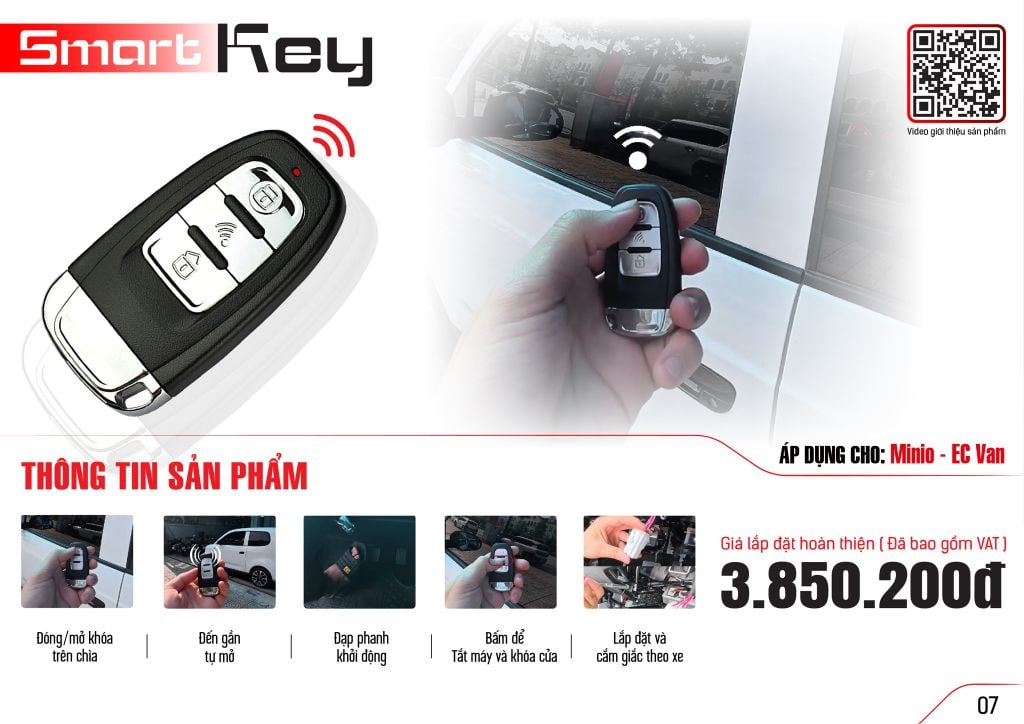 Smartkey Ô Tô MCD91 VinFast Minio Green Đến Gần Tự Mở