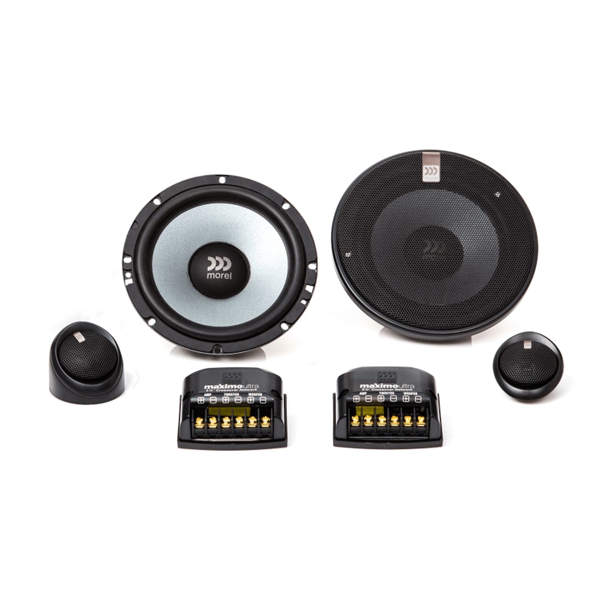 Bộ loa cánh Morel Maximo Ultra 602 MKII 2 way đầy đủ woofer, lưới, tweeter và hai phân tần