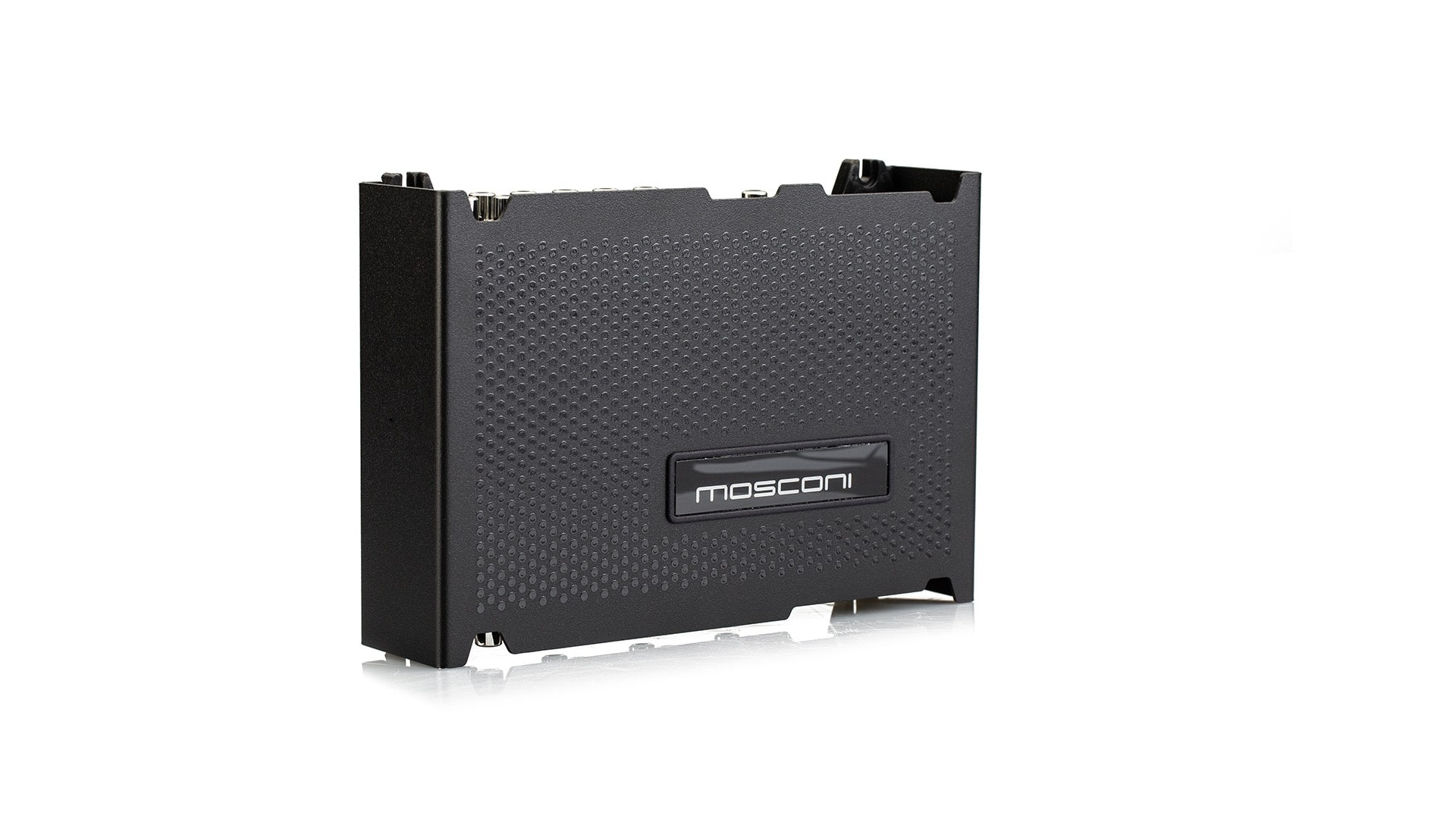 Mặt trên Mosconi AERO 8|12 DSP với logo Mosconi