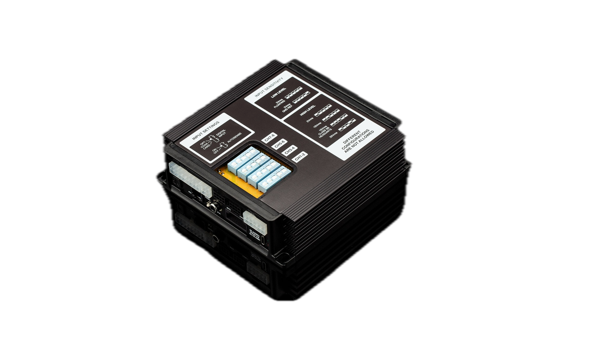 Mặt trên Mosconi PICO 8|10 DSP V2 khi mở nắp cấu hình