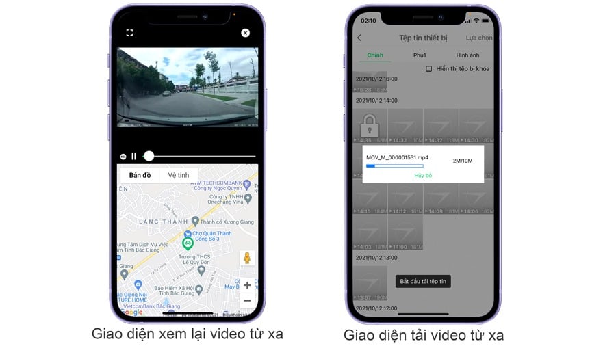 Xem lại và tải video từ xa trên điện thoại