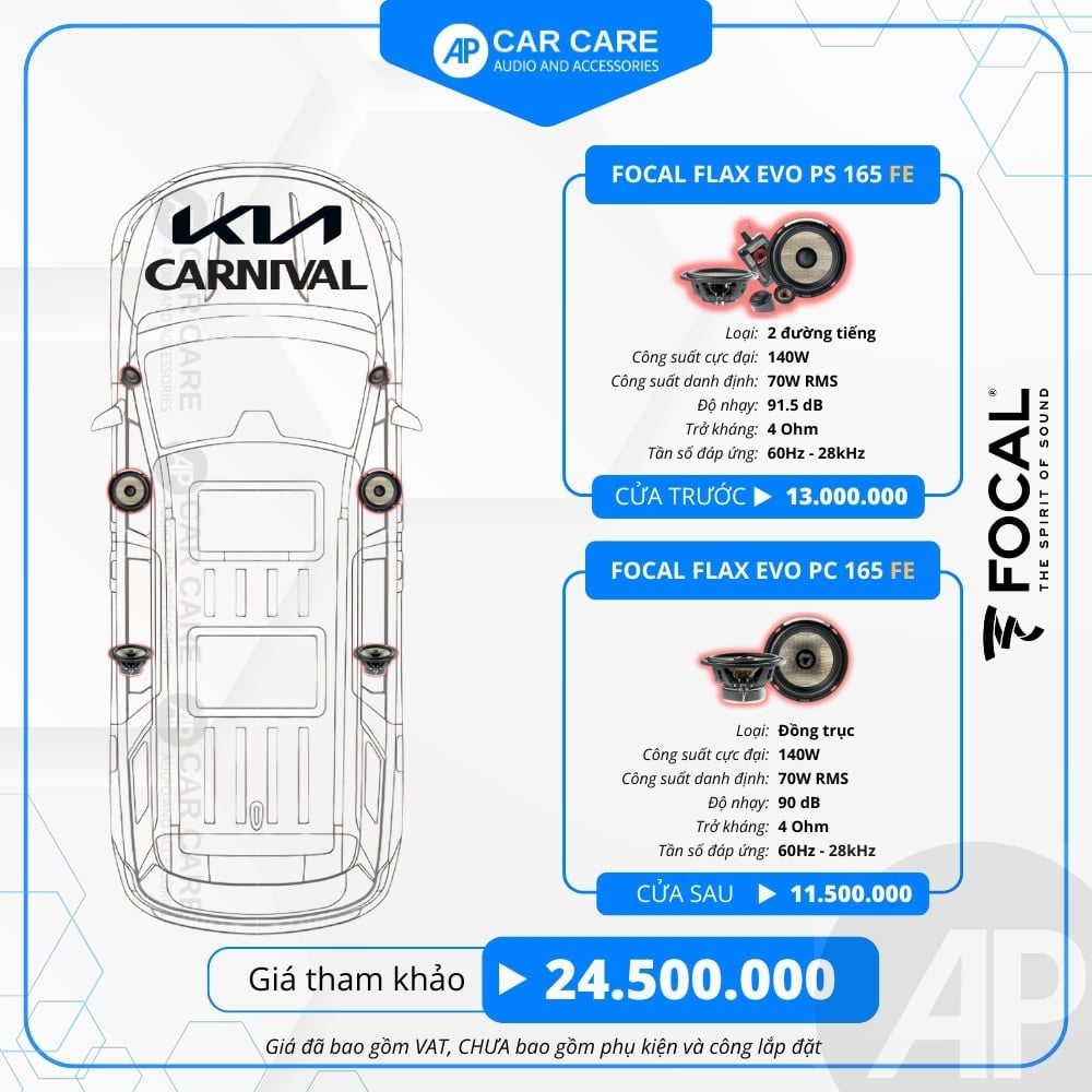 Độ loa ô tô KIA Carnival 2025 (6 loa - 12 loa)