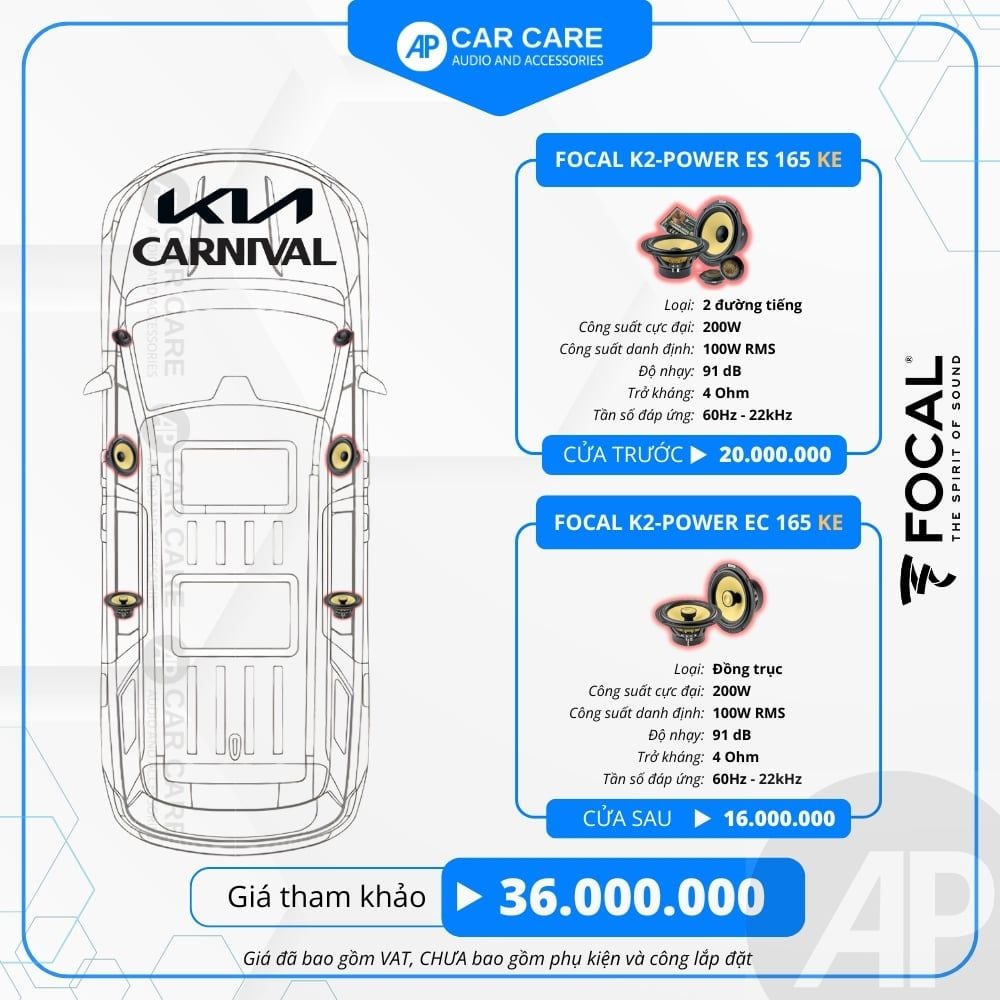 Độ loa ô tô KIA Carnival 2025 (6 loa - 12 loa)