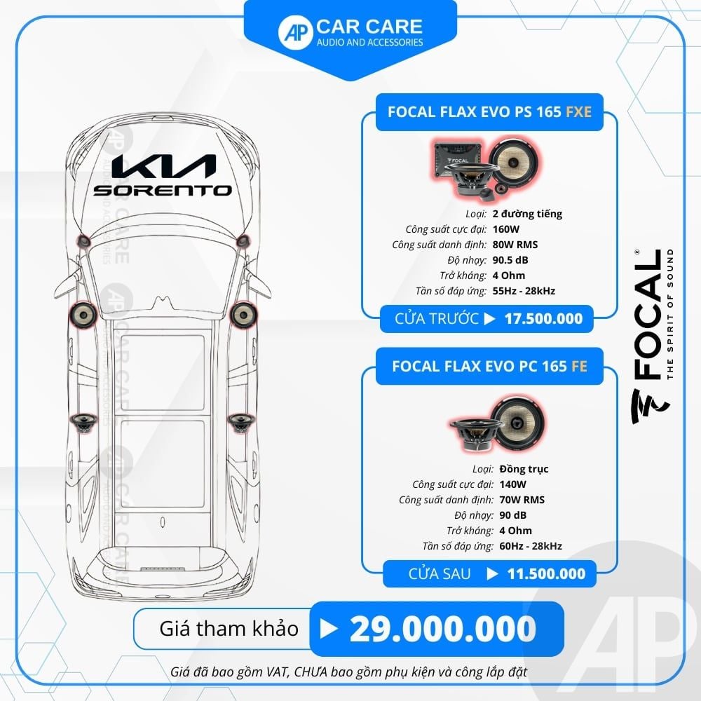 Độ loa ô tô KIA Sorento (6 loa - 12 loa)