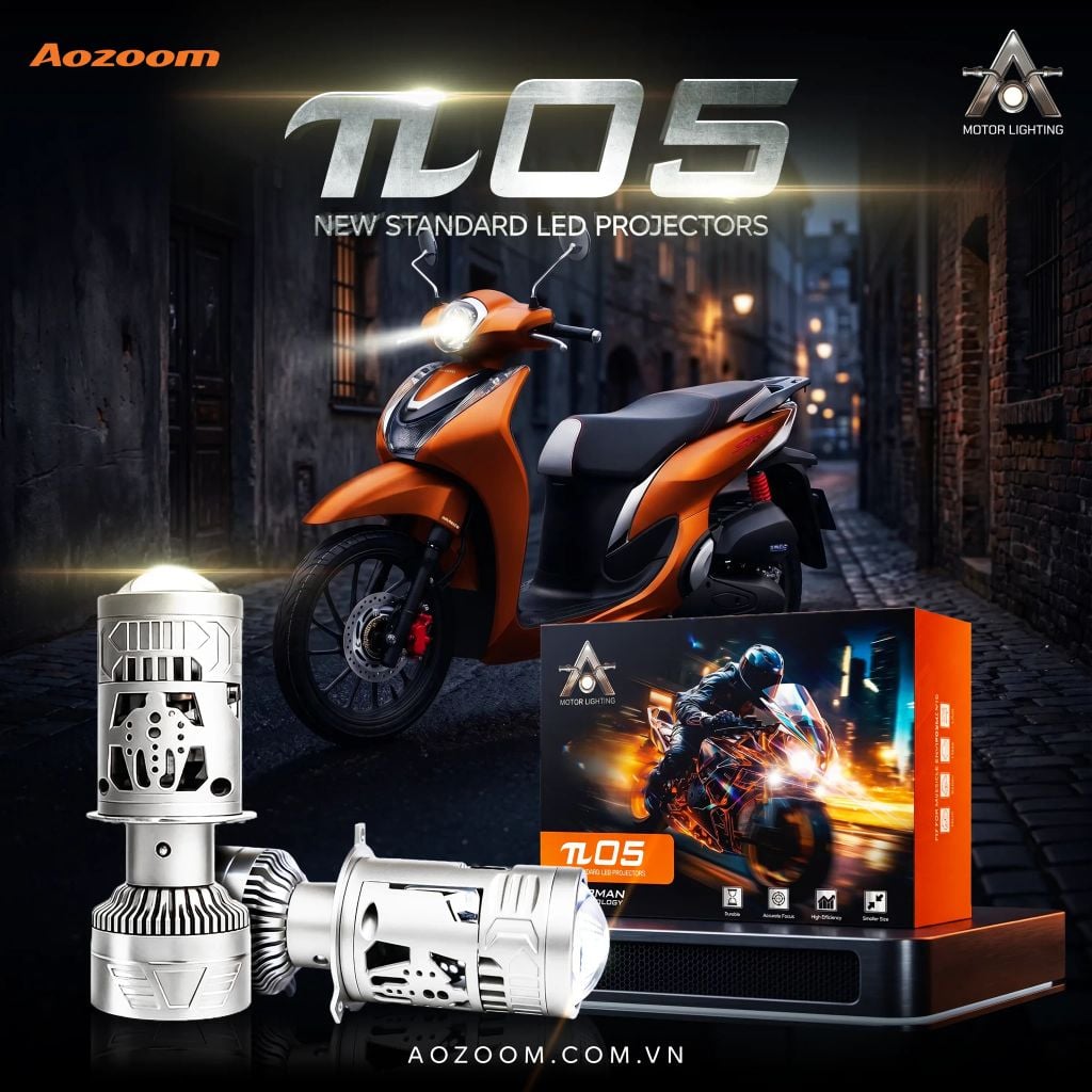Bi LED Xe Máy Aozoom PI05 70W – Projector H4