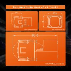 Bi LED Xe Máy Aozoom PI20 1.5 Inch 46W – Demi Xanh