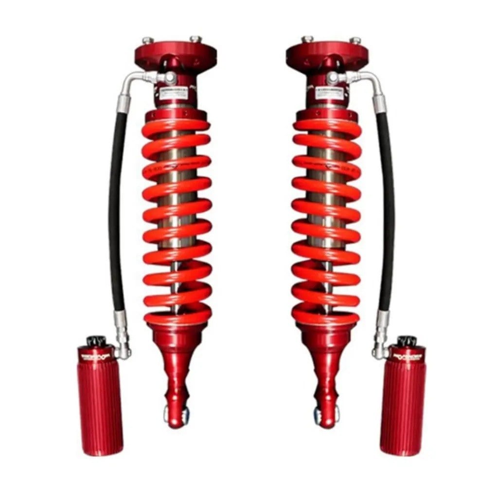 Profender OE 2.5 Performance Toyota Hilux 2009+: phuộc trước nhìn thẳng, lò xo đỏ, bình dầu dựng đứng