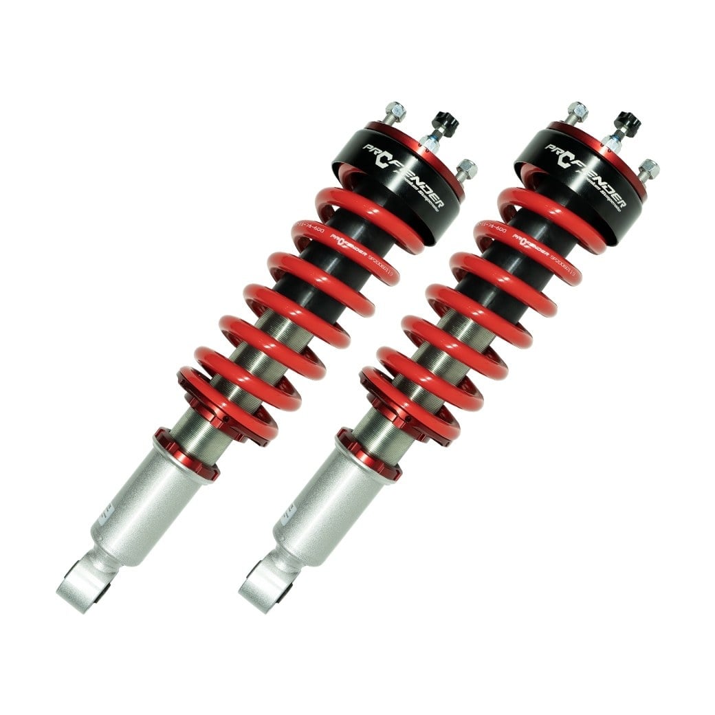 Profender Queen + Monotube 2.0 Mazda BT-50 2013-2020: cụm trước nắp đen chữ Profender, lò xo đỏ, thân bạc