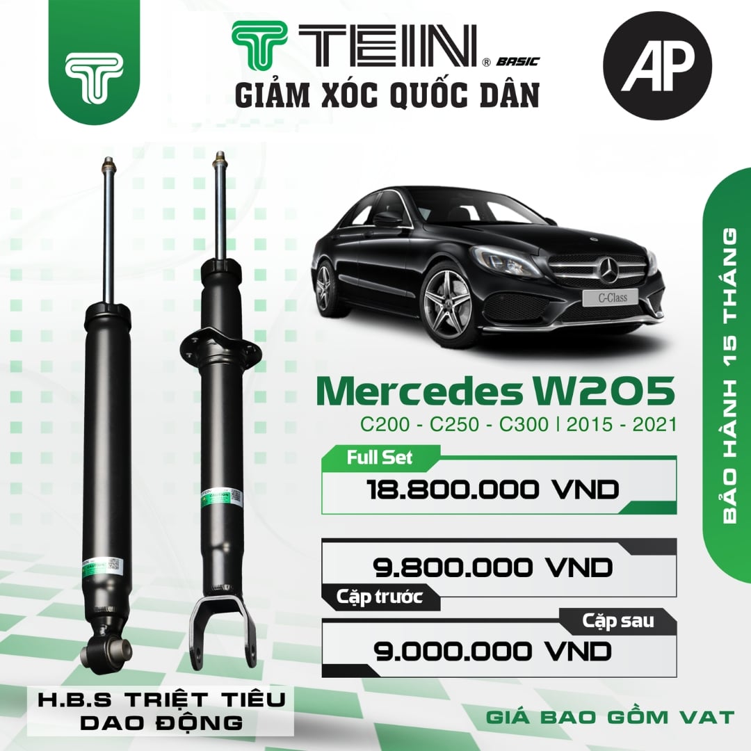 Giảm xóc ô tô Tein Basic MERCEDES C-CLASS W205 – C200, C250, C300 (2015-2021)