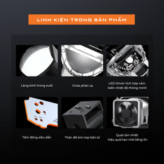 Bi LED Aozoom Square V1 – Đèn Bi Pha Ô Tô