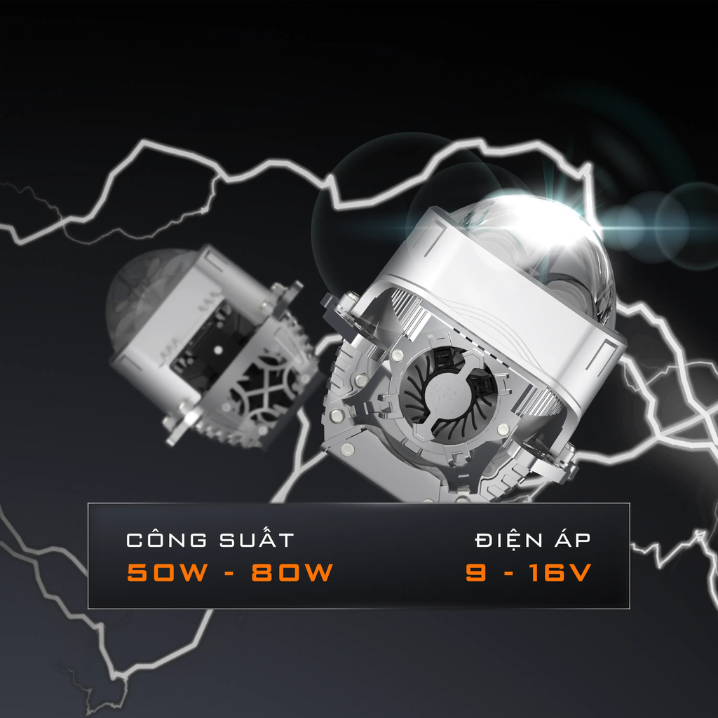 Bi LED Aozoom Square V3 – Đèn Bi Pha Ô Tô