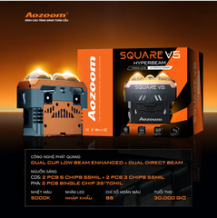 Bi LED Aozoom Square V5 – Đèn Bi Pha Ô Tô