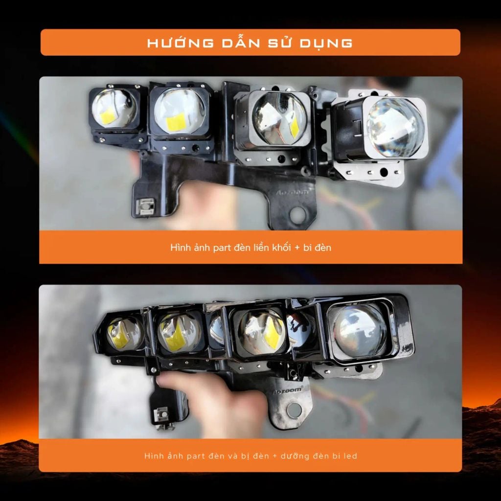 Bộ 4 Bi LED Aozoom TA25 Cho Toyota Veloz 2023+