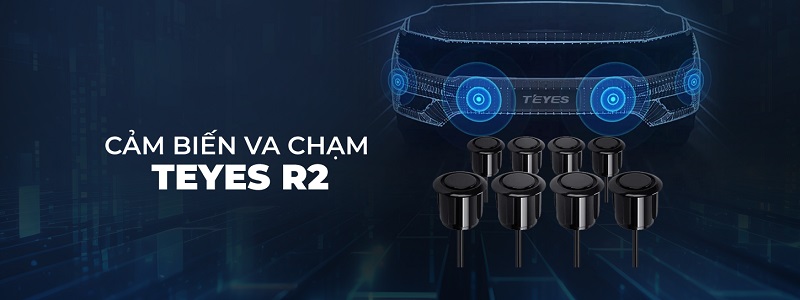 Cảm biến va chạm TEYES R2 với 8 mắt cảm biến lắp đầu và đuôi xe