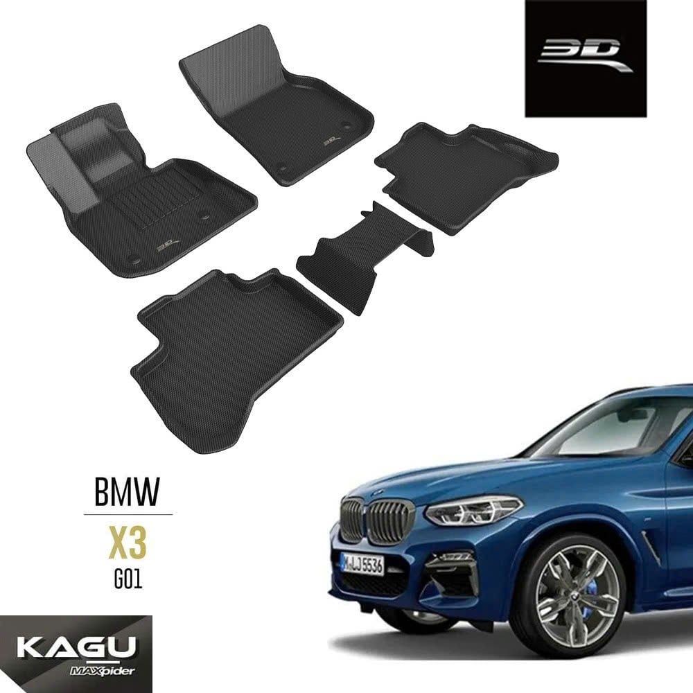 Bộ 5 tấm 3D MAXpider KAGU cho BMW X3 G01, có tấm riêng ôm gồ sàn giữa hàng sau