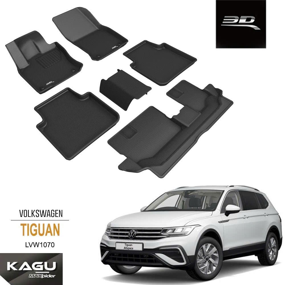 Poster 3D MAXpider KAGU cho Volkswagen Tiguan, mã LVW1070, bộ thảm phủ 3 hàng ghế