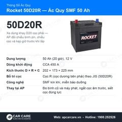 Ắc Quy Ô Tô Rocket 50D20R 50Ah
