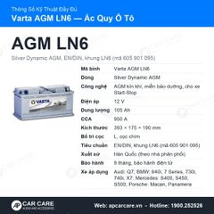 Ắc Quy Ô Tô Varta AGM LN6 105Ah