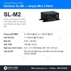 Amply Ô Tô 2 Kênh Rainbow SL-M2 Mini 2x90W RMS 4 Ohm