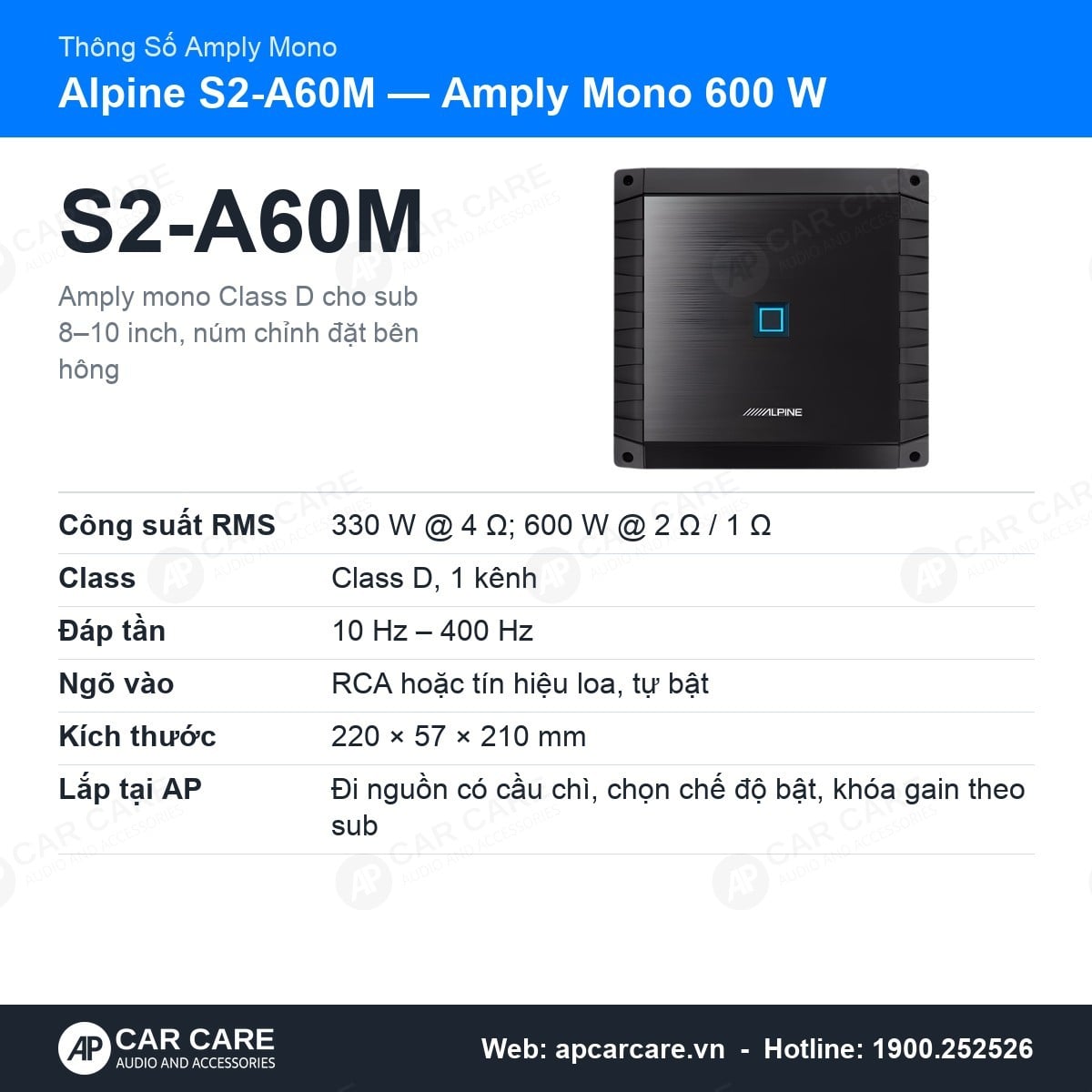 Amply Mono Alpine S2-A60M