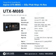 Đầu Phát Nhạc Ô Tô Alpine UTX-M08S Hi-Res 96kHz DSD