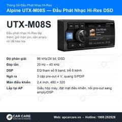 Đầu Phát Nhạc Ô Tô Alpine UTX-M08S Hi-Res 96kHz DSD