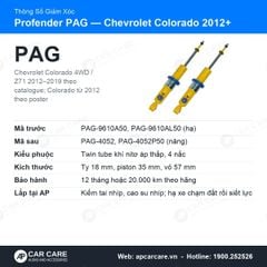 Giảm Xóc Ô Tô Chevrolet Colorado 2012+ Profender PAG 4 Chế Độ