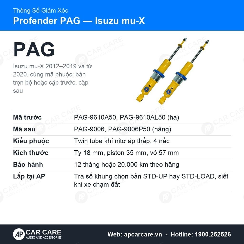 Giảm Xóc Ô Tô Profender Isuzu mu-X PAG 4 Chế Độ