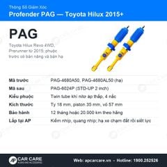 Giảm Xóc Ô Tô Toyota Hilux 2015+ Profender PAG 4 Chế Độ