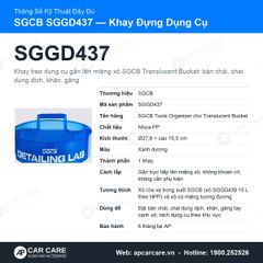 Khay Đựng Dụng Cụ Detailing SGCB SGGD437 - Nhựa PP Cao Cấp, Gắn Trực Tiếp Xô Rửa Xe