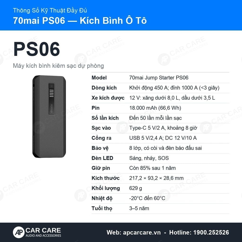 Kích Bình Ô Tô 70mai PS06