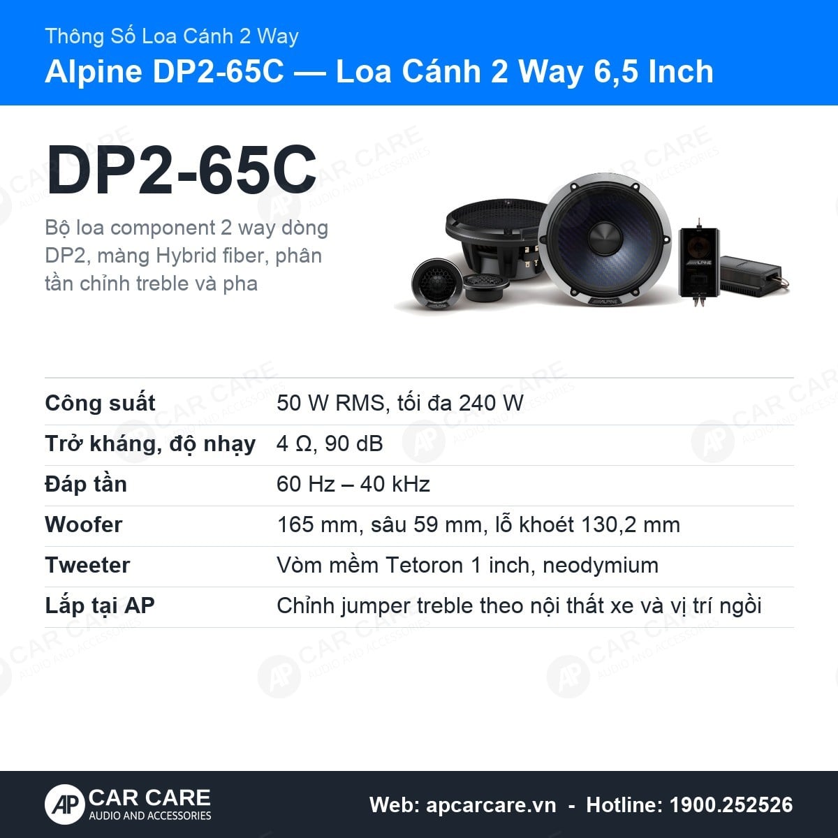 Loa Cánh Ô Tô Alpine DP2-65C